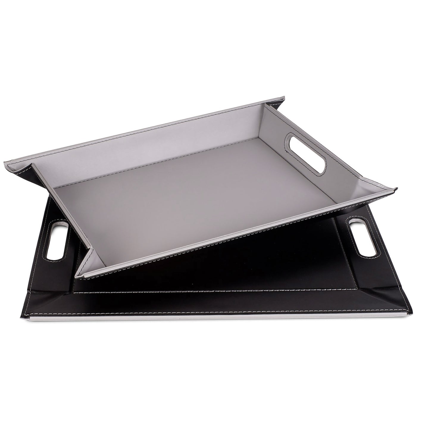 DUO PLACEsMAT™ Convertible Food Tray and Placemat, 2-Color Faux Leather Reversible and Crafted with Premium Materials - Strong, Versatile and Stylish for any Décor.