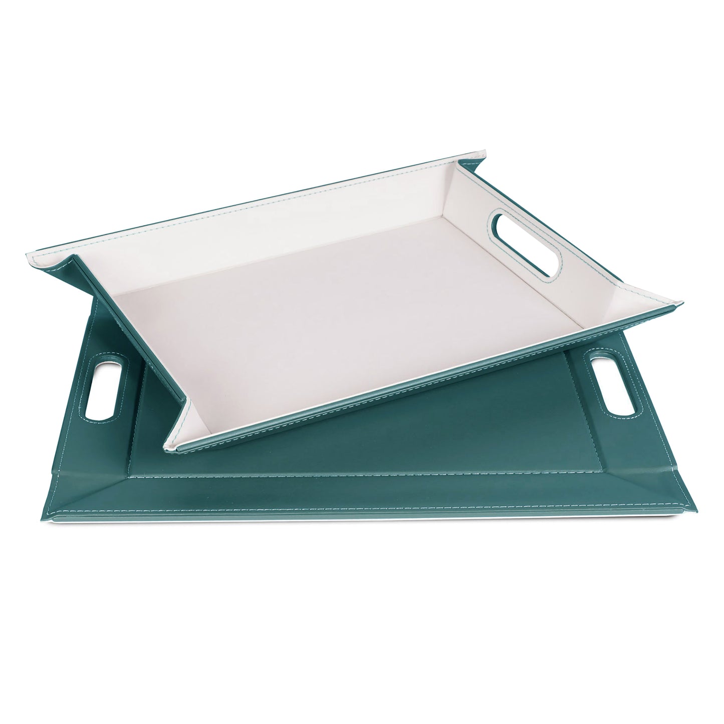 DUO PLACEsMAT™ Convertible Food Tray and Placemat, 2-Color Faux Leather Reversible and Crafted with Premium Materials - Strong, Versatile and Stylish for any Décor.