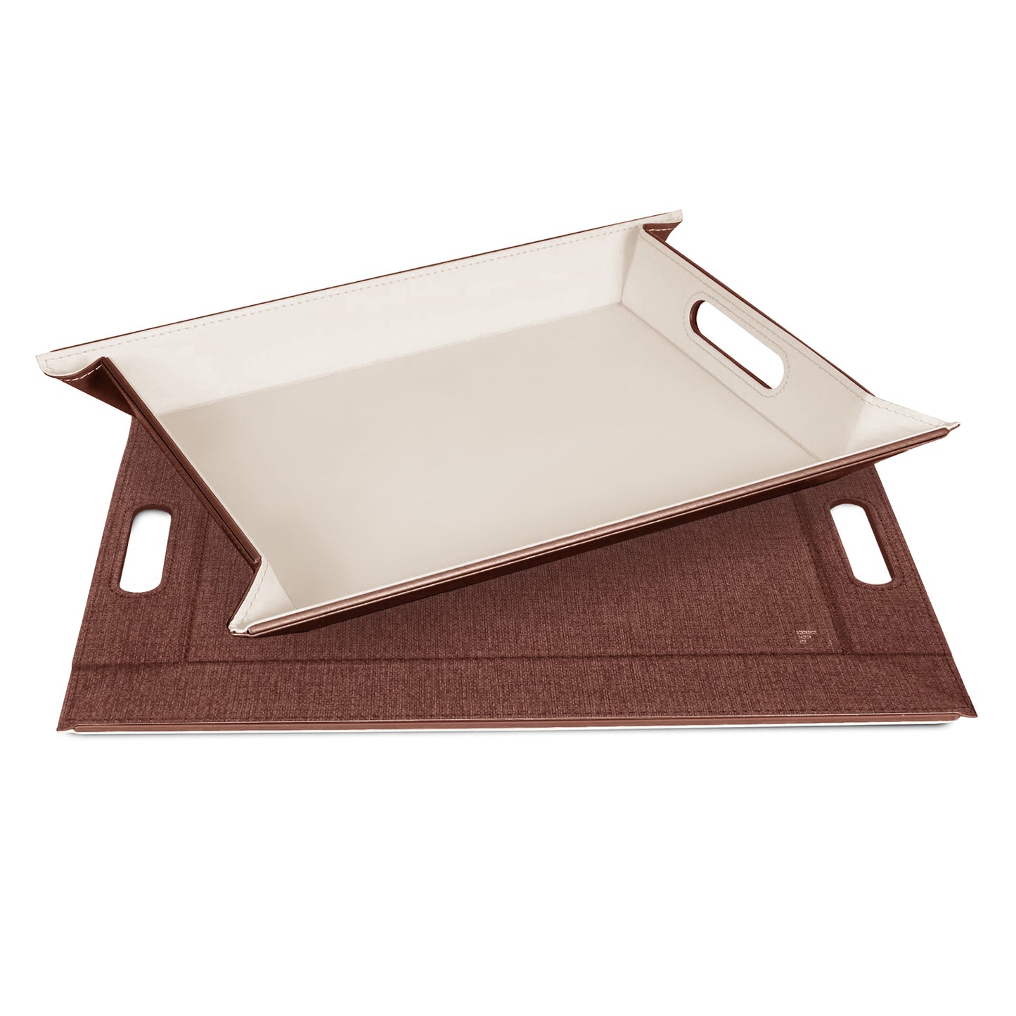 DUO PLACEsMAT™ Convertible Food Tray and Placemat, 2-Color Faux Leather Reversible and Crafted with Premium Materials - Strong, Versatile and Stylish for any Décor.