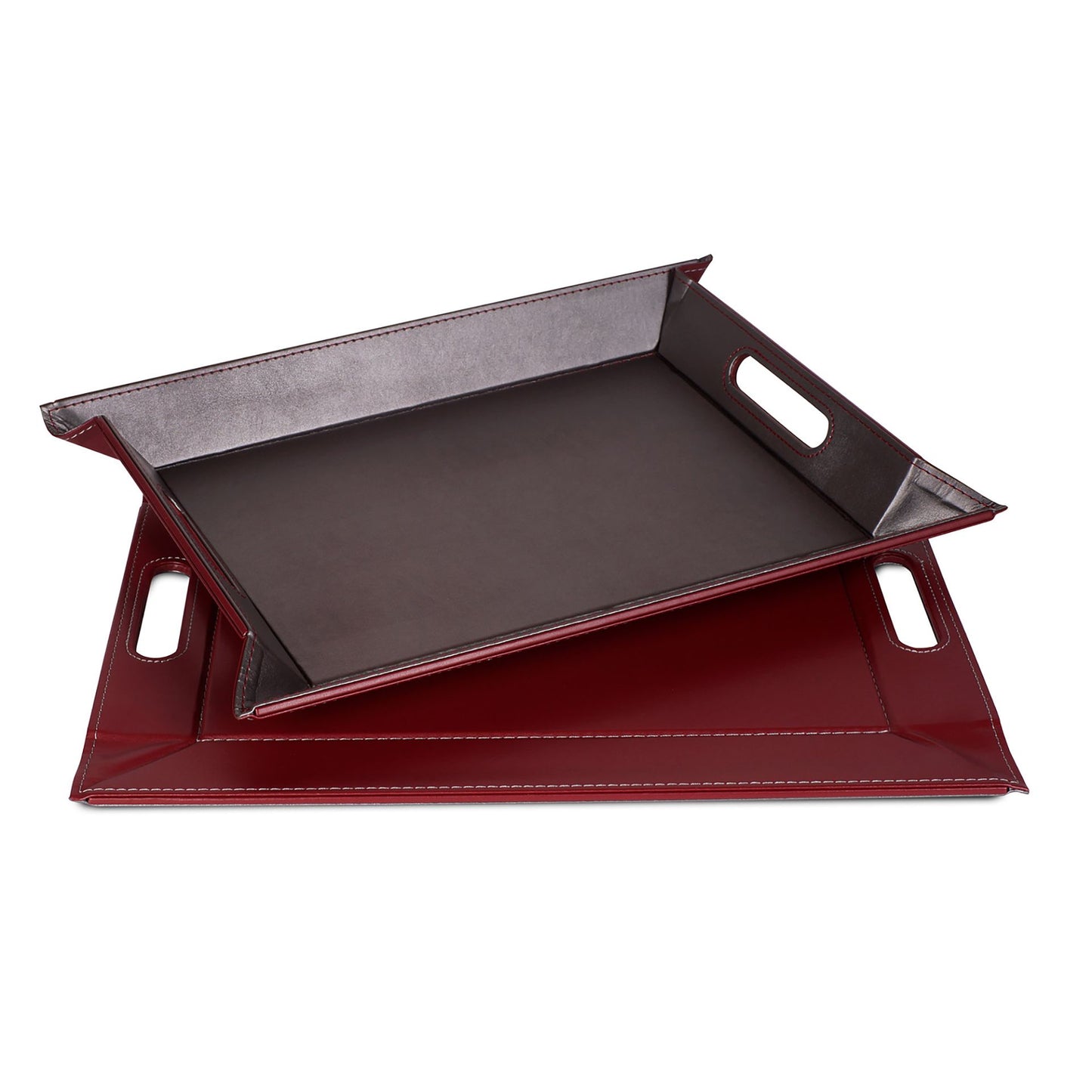 DUO PLACEsMAT™ Convertible Food Tray and Placemat, 2-Color Faux Leather Reversible and Crafted with Premium Materials - Strong, Versatile and Stylish for any Décor.