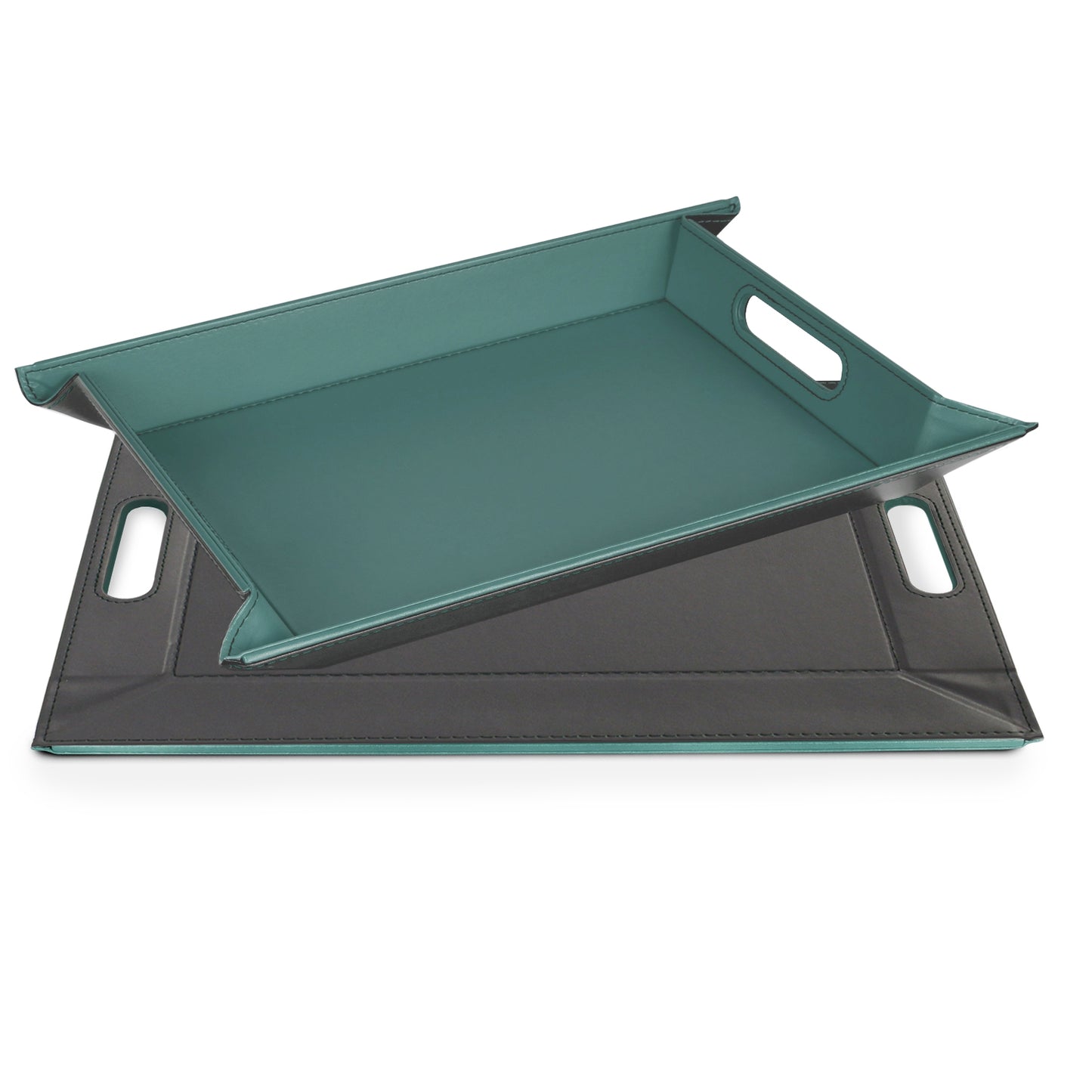 DUO PLACEsMAT™ Convertible Food Tray and Placemat, 2-Color Faux Leather Reversible and Crafted with Premium Materials - Strong, Versatile and Stylish for any Décor.