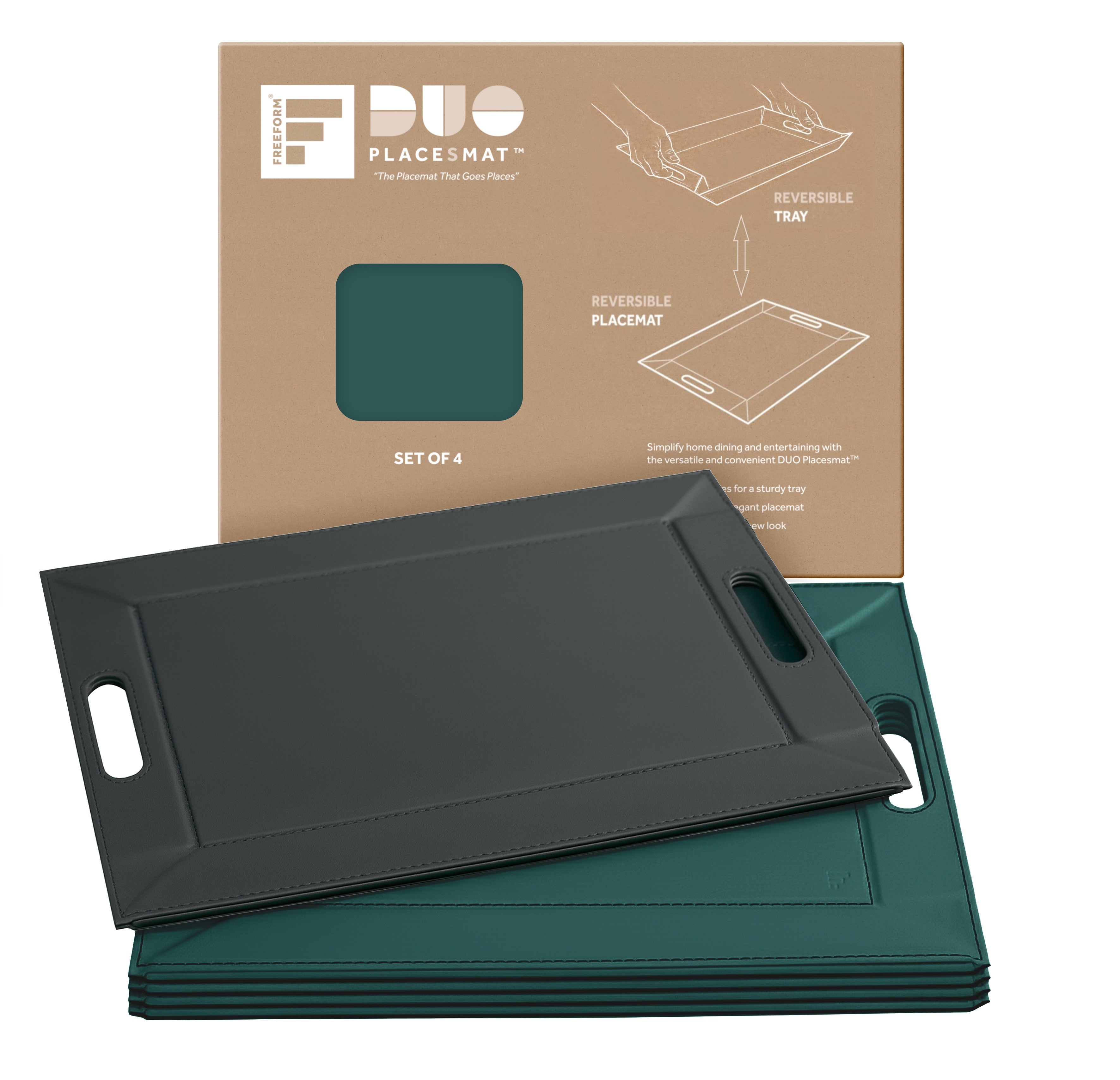 Freeform Duo Dienblad 55 x 41 cm, mint/grijs, 2-in-1 dienblad en Freeform Duo Dienblad 55 x 41 cm, mint/grijs, 2-in-1 dienblad en