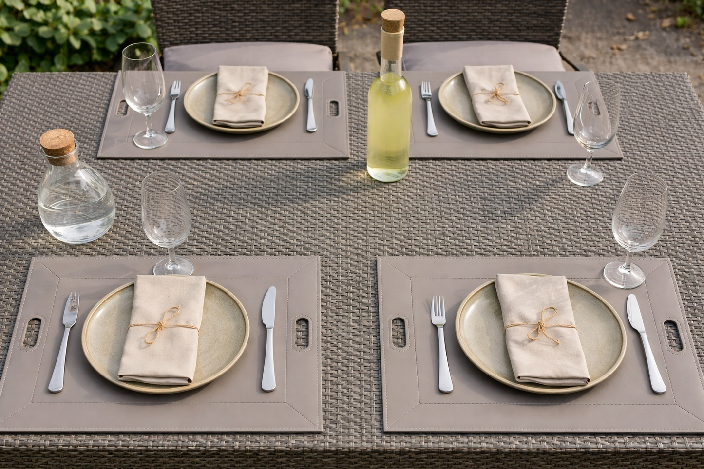 DUO PLACEsMAT Convertible Tray and Reversible Placemat, Crafted with Wood Core and Wrapped in 2-Color Premium Faux Leather - Strong, Versatile and Stylish for any Décor. Perfect for casual dining, parties, patio, ottoman, and as a desk mat. Space saving.