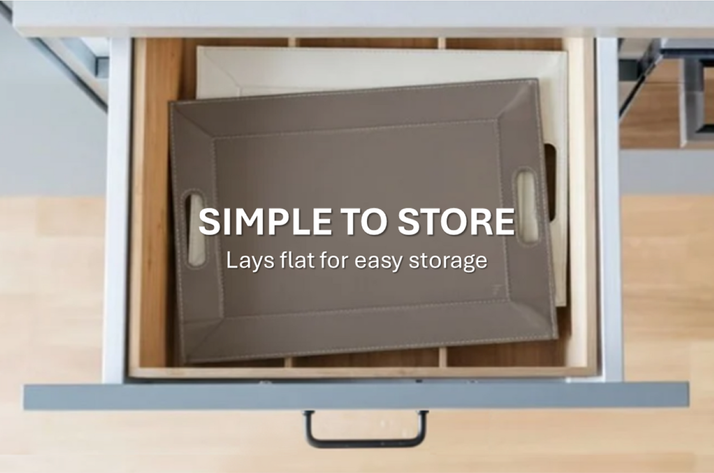 DUO PLACEsMAT Convertible Tray and Reversible Placemat, Crafted with Wood Core and Wrapped in 2-Color Premium Faux Leather - Strong, Versatile and Stylish for any Décor. Perfect for casual dining, parties, patio, ottoman, and as a desk mat. Space saving.